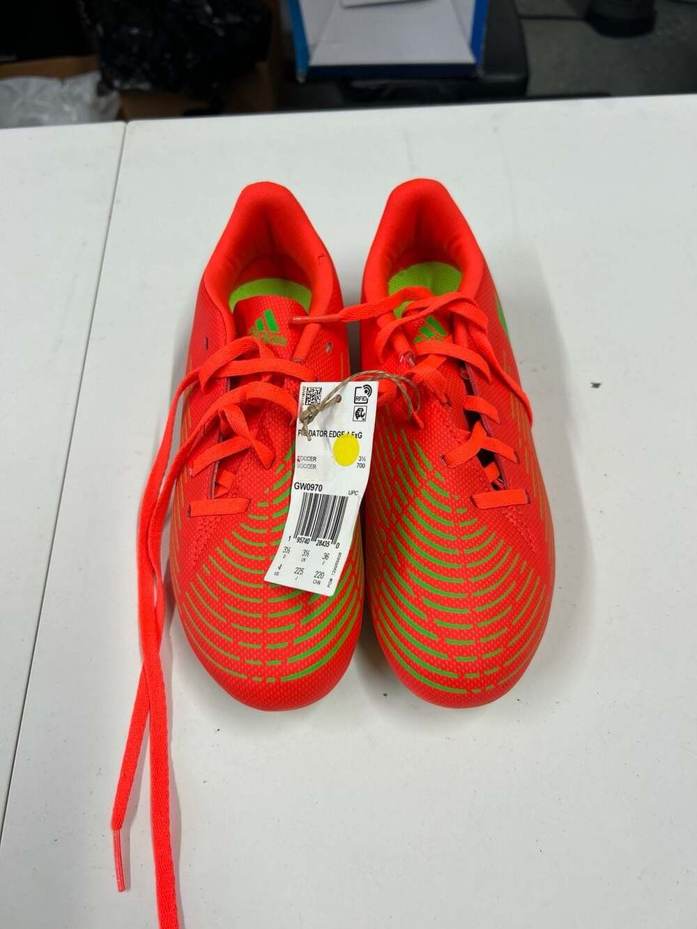 adidas Predator Edge.4 FxG J Kids Soccer Cleats Solar Red/Green GW0970